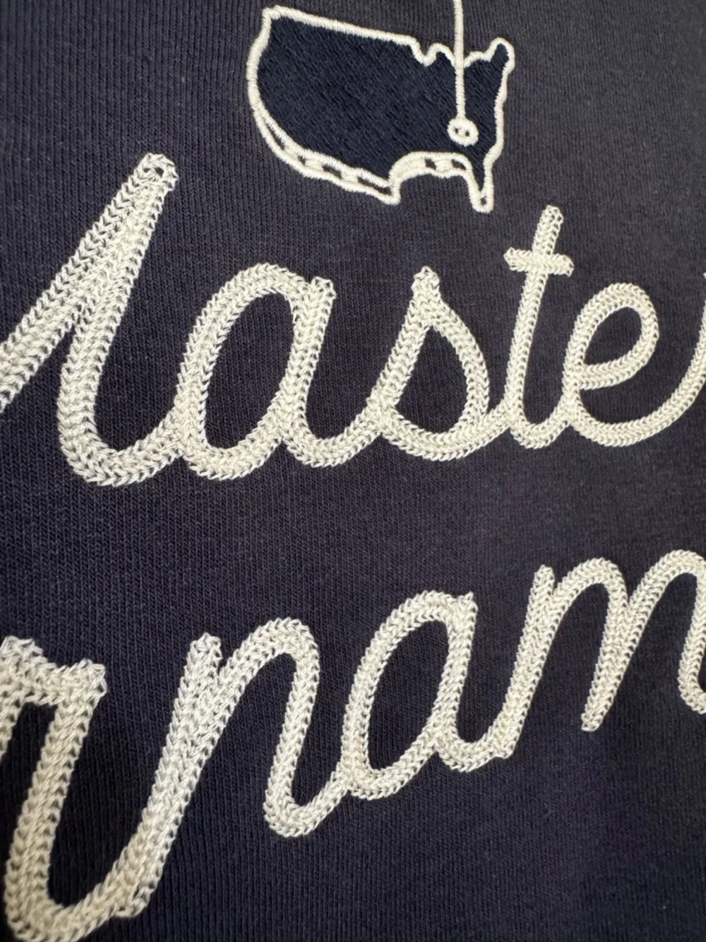 MASTERS 2026 *NEW DESIGN* Navy Sweatshirt with White Stitched Script. MEDIUM - Picture 3 of 4